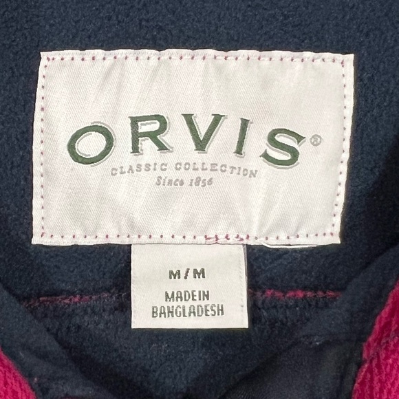 Orvis Buffalo Plaid Pink & Navy Blue Fleece Lined Shirt Jacket Shacket -Size Med - Picture 14 of 16